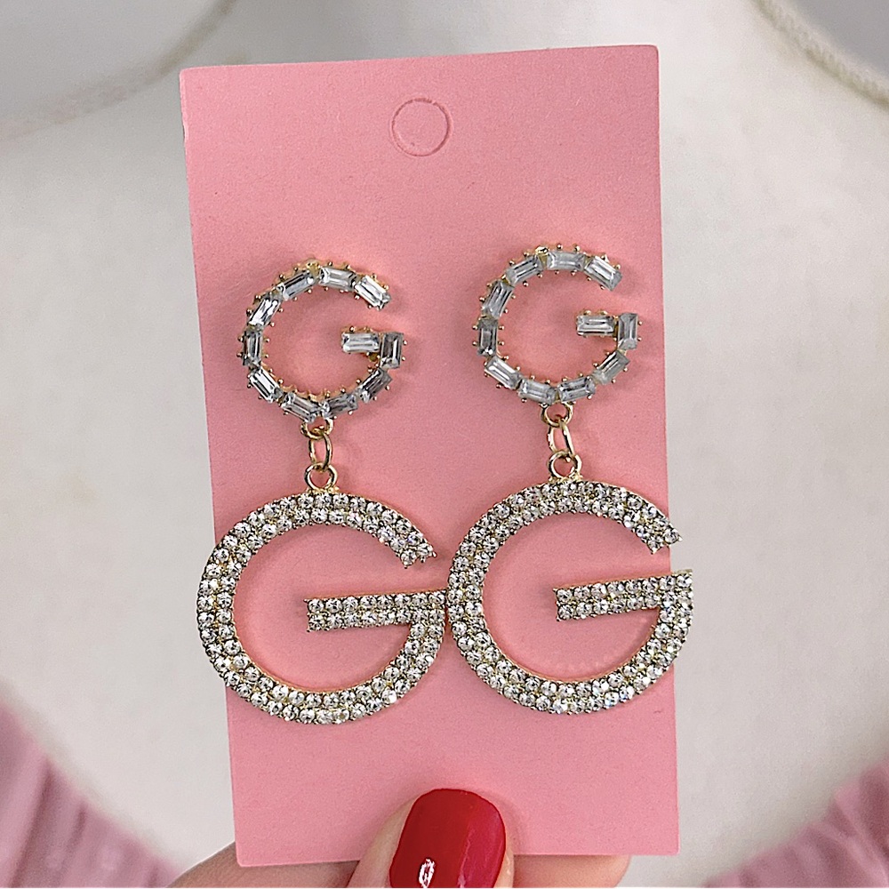 G by Guess Silver Crystal Statement Earrings